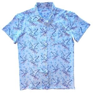 Retro Rifle Prey Button Down Shirt Men's Medium Short Sleeve